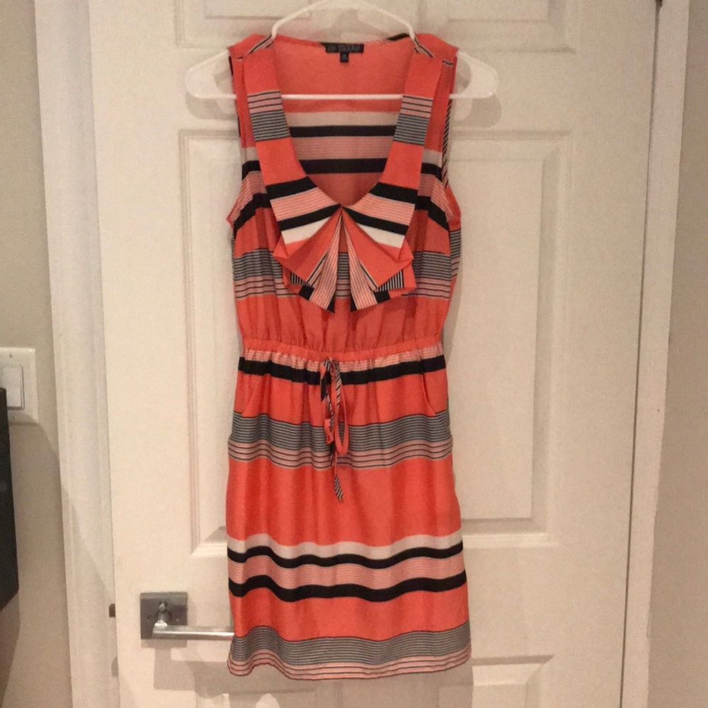 BeBop drawstring accent striped dress